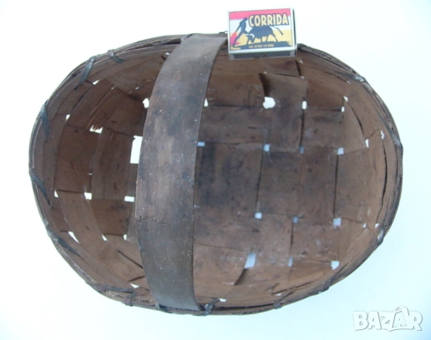 РЕТРО Българска Дървена Плетена КОШНИЦА 10 литра Кошник Кош Панер от Фурнир НРБ Декорация БАРТЕР, снимка 4 - Антикварни и старинни предмети - 52016620