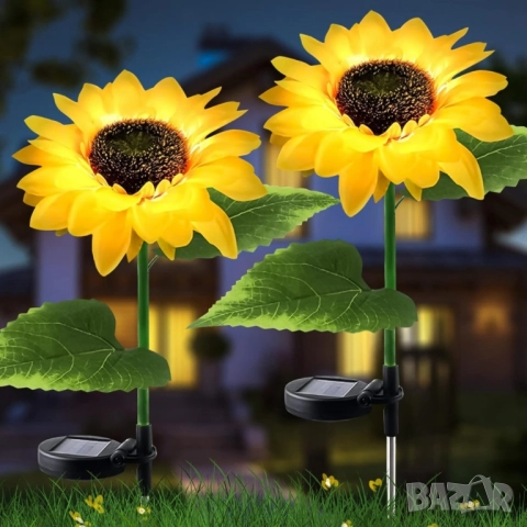 Соларни LED градински светлини - цветя, снимка 4 - Прожектори - 51844709