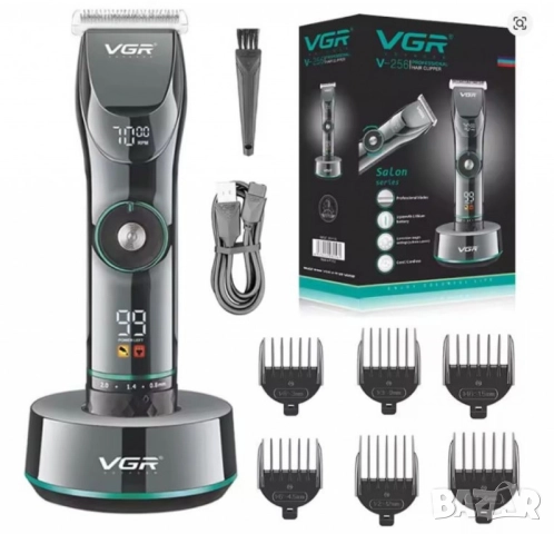Професионална акумулаторна машинка за подстригване VGR V-256 с LCD дисплей, регулируема скорост , снимка 3 - Друга електроника - 52125881