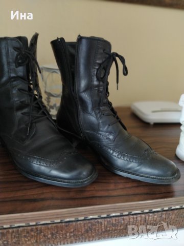 ОРИГИНАЛНИ ДАМСКИ БОТИ - тип оксфордки ест.кожа-38 номер