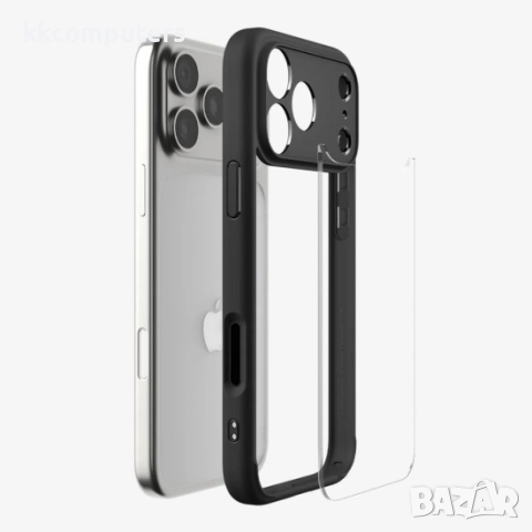 Оригинален кейс Spigen Ultra Hybrid, За iPhone 17 Pro Max (6.9), Черен и Протектор, снимка 4 - Калъфи, кейсове - 51922719