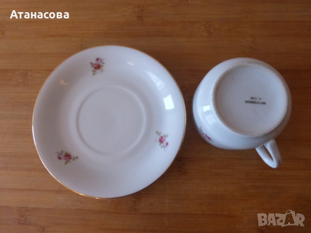 Чешки порцеланов сервиз за кафе 1960 г, снимка 6 - Чаши - 42346473