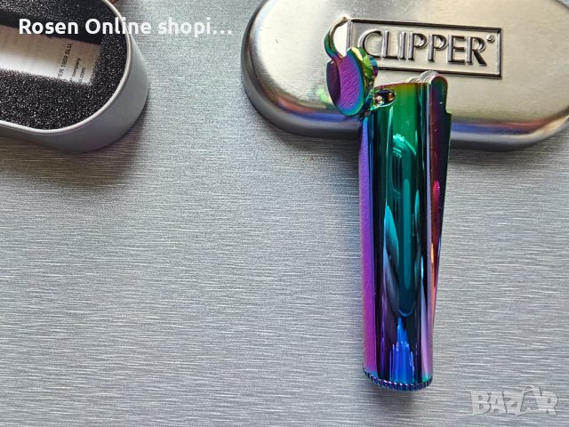 Бензинова запалка Clipper, Метална, Цвят хамелеон и златист, снимка 6 - Други - 44311003