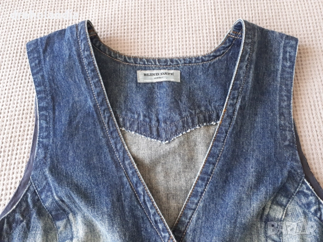 Дамски дънков елек – M  , снимка 3 - Елеци - 51725277