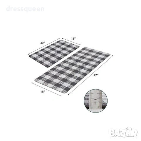 4574 Сет 2бр. Водоустойчиви килимчета за кухня с противоплъзгащо покритие, снимка 5 - Пътеки - 53902169