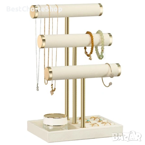 Луксозна стойка за бижута – 3 нива (T-Bar), снимка 5 - Други - 53244936