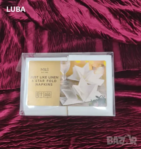 салфетки"Коледна звезда"-8 бр, снимка 2 - Други - 48488248