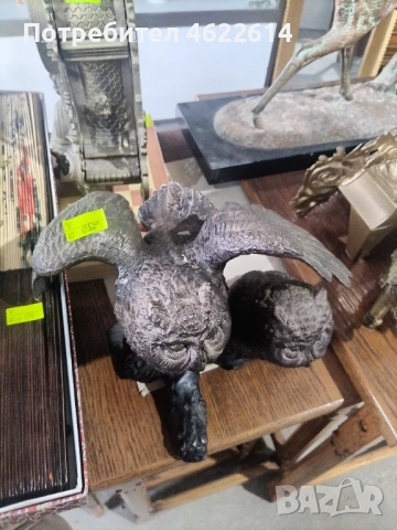 МНОГО КРАСИВА ФИГУРА ОТ БРОНЗ НА КУКУМЯВКА С МАЛКОТО , снимка 3 - Колекции - 53006191