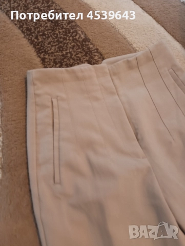 Елегантен дамски панталон на ZARA в бежов цвят, снимка 3 - Панталони - 52860460