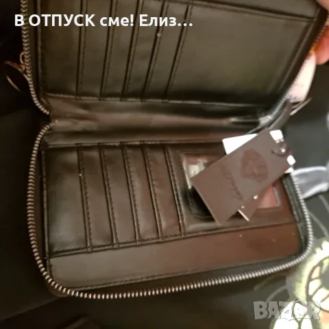Нова чантичка за ръка, кожена.. с черепи на циповете, ED HARDY оригинал.с етикет, снимка 5 - Чанти - 55828470