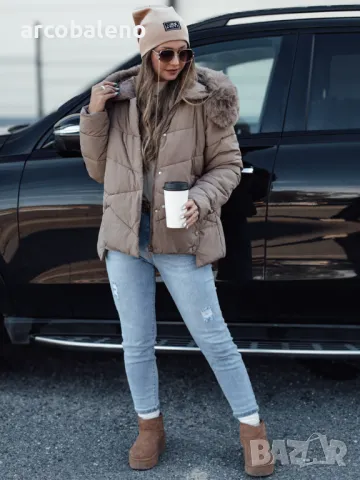 FIXMIX Дамско ватирано зимно яке с качулка, 3цвята , снимка 3 - Якета - 48525592