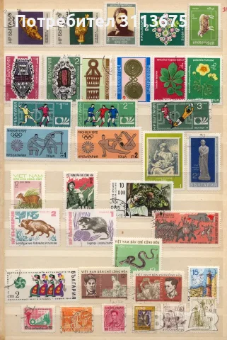 Kласьор с марки, от 50-60-70-те години, около 480 броя., снимка 8 - Филателия - 56243454