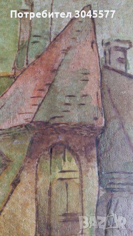 Картина рисувана върху кожата, 1970-1980, снимка 9 - Антикварни и старинни предмети - 34081545