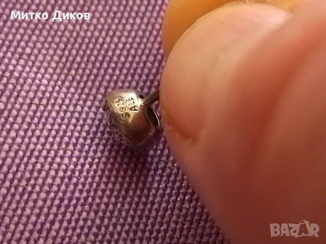 Пандора сребърни обеци нови с камък, снимка 4 - Обеци - 54137147