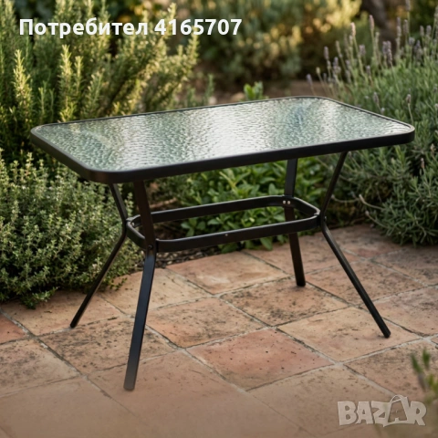 Елегантна правоъгълна маса – стъклен плот, модерен и устойчив дизайн