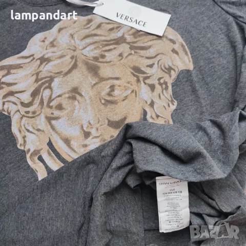 Тениска Versace Medusa в сиво, снимка 4 - Тениски - 35139982