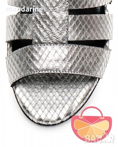 ПРОМО 🍊 JUST CAVALLI 🍊 Дамски сребристи сандали тип гладиатор от ест. кожа 37 номер нови с кутия, снимка 1