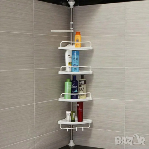 Ъглова етажерка за баня с 4 рафта - до 3.20 височина, снимка 3 - Етажерки - 44596789