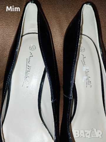 41 Черни лачени обувки 41и 42 розови обувки брокат с ток , снимка 8 - Дамски обувки на ток - 52421465