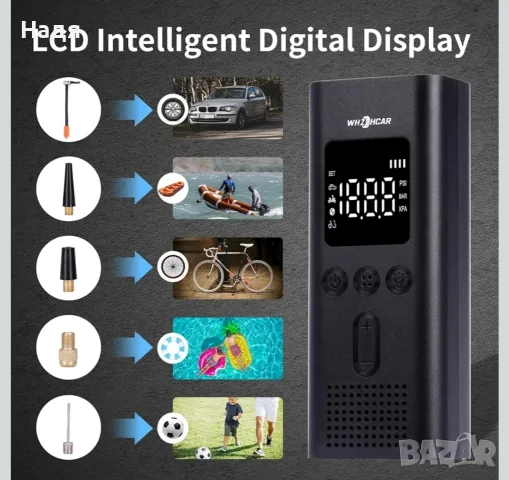 Преносим безжичен въздушен компресор , снимка 2 - Компресори - 56002245