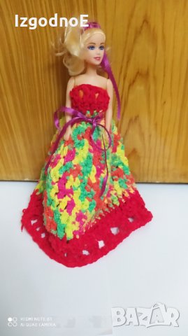 Разкошна плетена рокля за барби 3 + подарък кукла