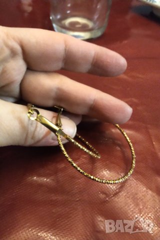 намалени Сребърни позлатени обеци , снимка 3 - Обеци - 34929312