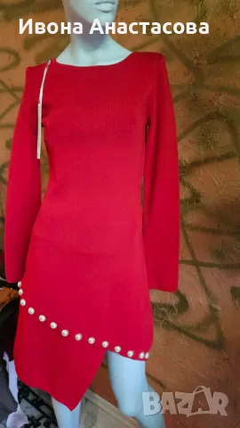 АСИМЕТРИЧНА РОКЛЯ С ПЕРЛИ