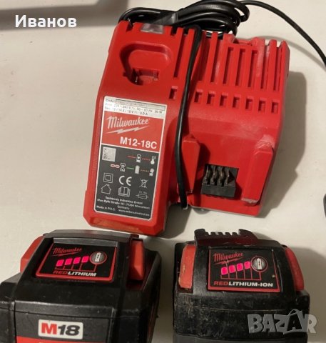 Батерии и зарядно устройство Milwaukee 18V, снимка 1 - Винтоверти - 40140036