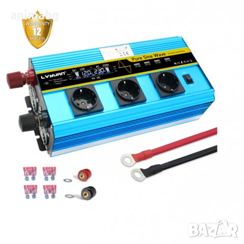 ANIMABG Силов инвертор с чиста синусоида 5kW DC 12V/24V към AC, 220V 230V, снимка 10 - Друга електроника - 37987858