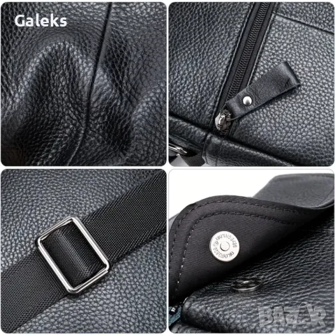 Мъжка кожена чанта през рамо с Творческа визуализация (в Черно и Кафяво)!, снимка 11 - Чанти - 49902532