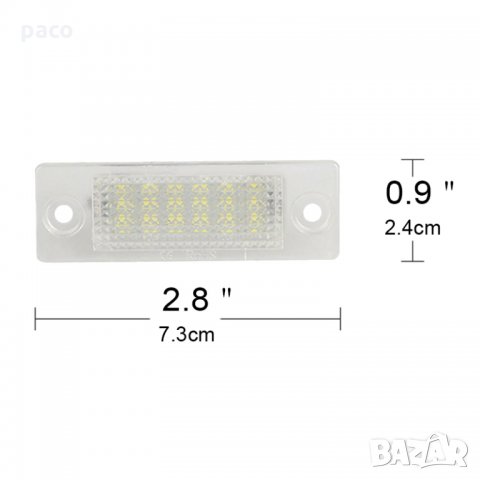 LED диодни плафони за заден регистрационен номер за VW , снимка 4 - Аксесоари и консумативи - 26585084