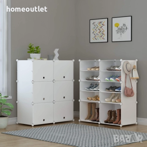 ПРОМОЦИЯ Комбиниран шкаф за съхранение / шкаф за обувки  / органайзер, 6 модула HOMIDEC X001CPUXCF, снимка 6 - Шкафове - 51963019