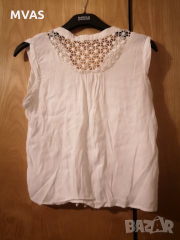 Нова плажна бяла блузка S размер лятна, снимка 2 - Корсети, бюстиета, топове - 33738692