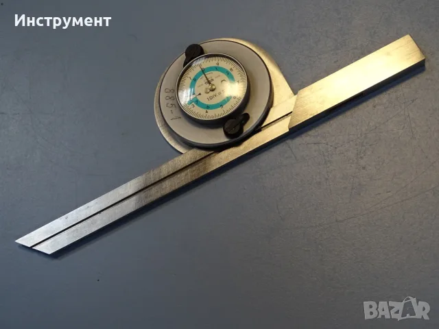 Машинен индикаторен ъгломер TESA EAC dial bevel protractor L-200 5′, снимка 5 - Други инструменти - 55747237