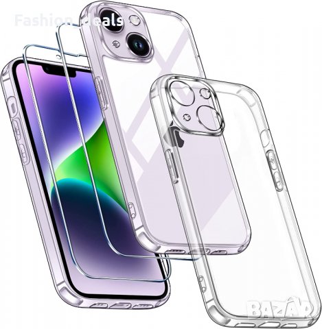 Нов Защитен калъф кейс гръб за телефон iPhone 14 Prо и 14 Plus + 2 закален стъклен протектор Айфон, снимка 1 - Калъфи, кейсове - 38171247