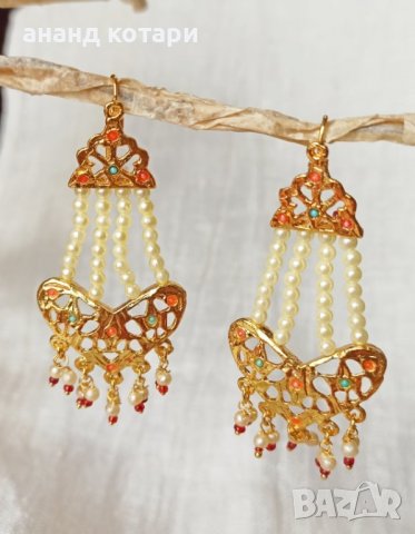 Индийски класически перлени обеци М35