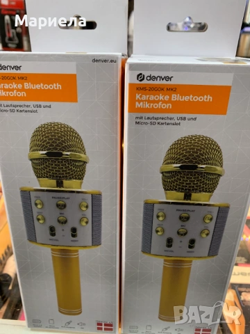 Bluetooth Микрофон Денвър KMS-20GOMK2 Златист / С вграден високоговорител