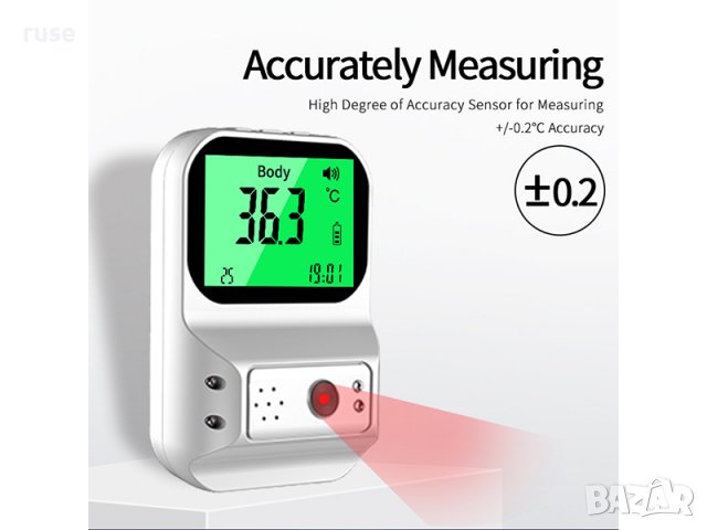 НОВИ! Безконтактен инфрачервен термометър автоматичен, снимка 2 - Други - 37842338