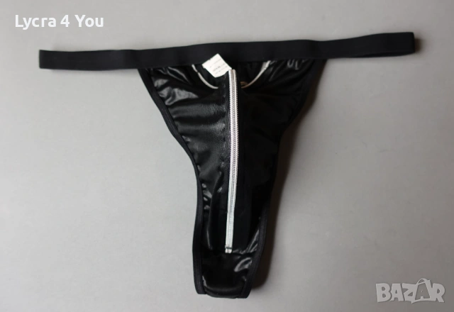 L нови мъжки прашки с кожен ефект и цип отпред