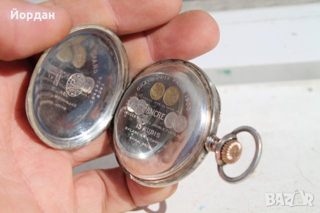 Швейцарски джобен сребърен часовник ''Zenith'' 52 мм, снимка 6 - Антикварни и старинни предмети - 38333626