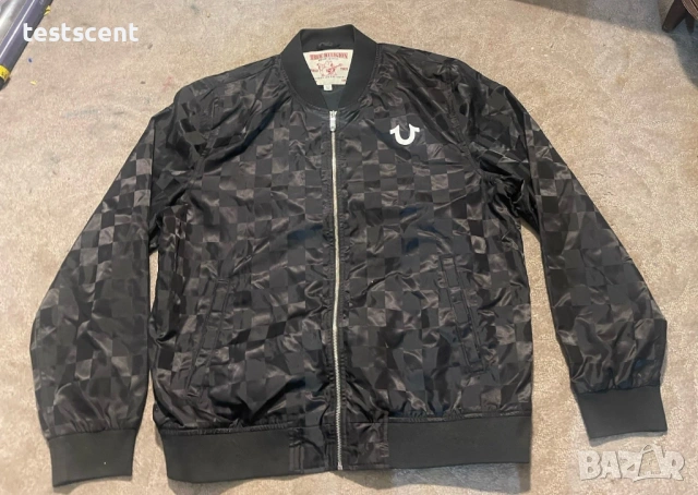 $280 Оригинално мъжко дизайнерско яке True Religion Jacket Buddha Satin Bomber Nylon Размер L, снимка 15 - Якета - 54020259