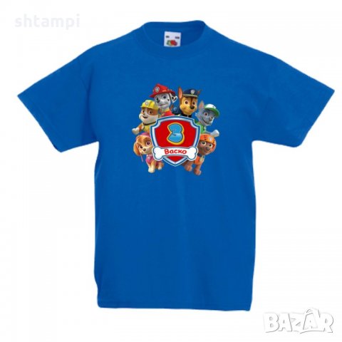 Детска тениска Пес Патрул Paw Patrol + име + възраст, снимка 3 - Детски тениски и потници - 34535327