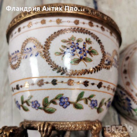 Яйце порцелан и бронз - Виолетки, снимка 7 - Декорация за дома - 42894408