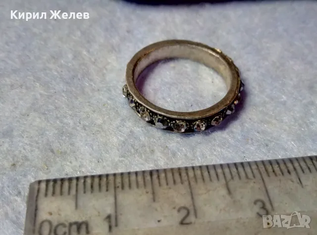 СТАР ПОСРЕБРЕН СКЪПОЦЕНЕН ПРЪСТЕН ХАЛКА от БЛАГОРОДНА СТОМАНА с ФАСЕТИРАНИ ЦИРКОНИ 48268, снимка 10 - Пръстени - 48901582