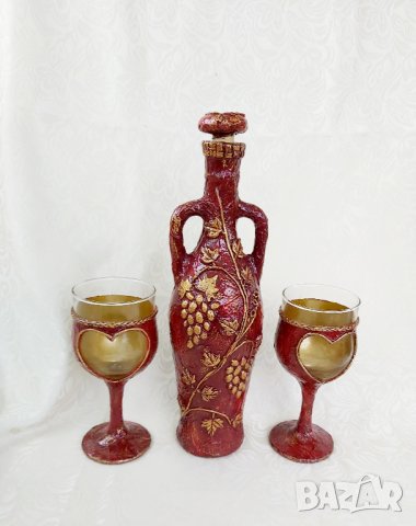  Подаръчни комплекти  за вино /ракия/, снимка 8 - Декорация за дома - 19274800