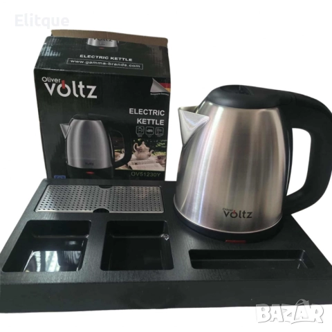 Комплект електрическа кана Voltz с поднос за кафе и чай, снимка 5 - Друга електроника - 52786876