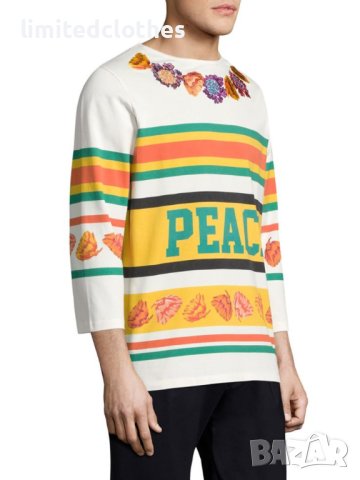 Paul Smith Embroidered Floral Peace Hockey Мъжка Блуза тип Пуловер size S, снимка 3 - Блузи - 42206569