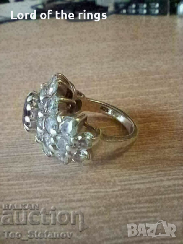 Голям сребърен пръстен с камъни, снимка 3 - Пръстени - 44685997