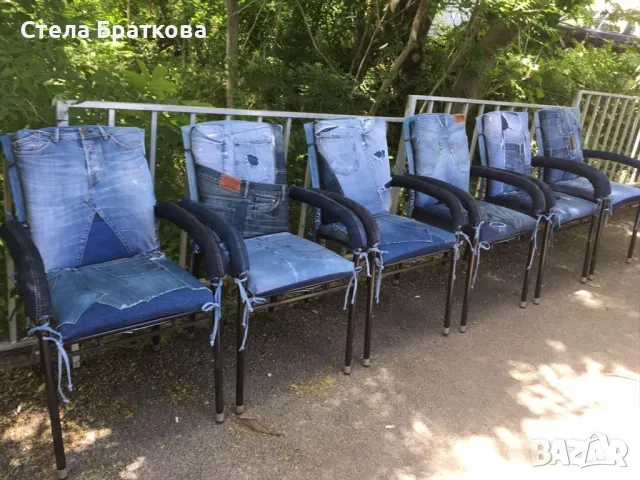 Дънков диван / Мека мебел / Ръчно изработени дамаски, снимка 14 - Дивани и мека мебел - 47303349