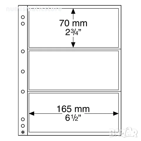 Leuchtturm Numis – 3C листи за три банкноти / опаковка от 10 броя